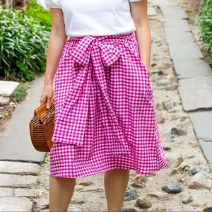 Fuschia gingham skirt from Zara